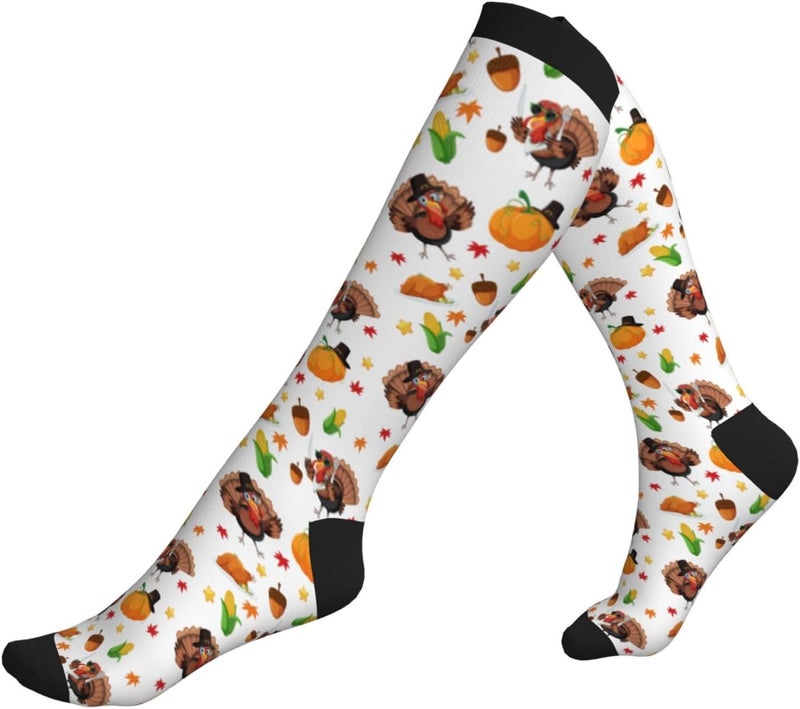 Figtihw Tie Dye Compression Socks Knee High Support Socks For Women Men Running Athletic Hiking - Image 2